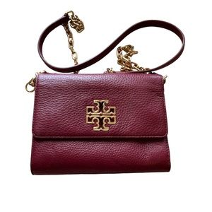 Tory Burch burgandy leather Crossbody
